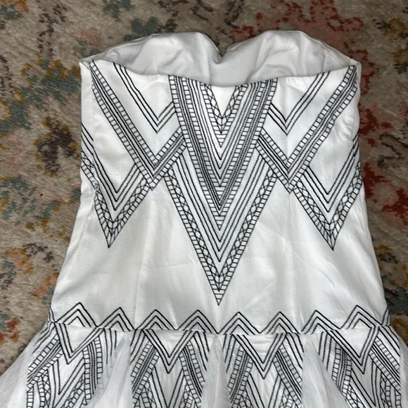 Free People Radiating Angles Strapless Dress - White and Black - Picture 11 of 14